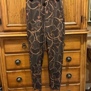Boston Proper Black and Tan Patterned Pants
